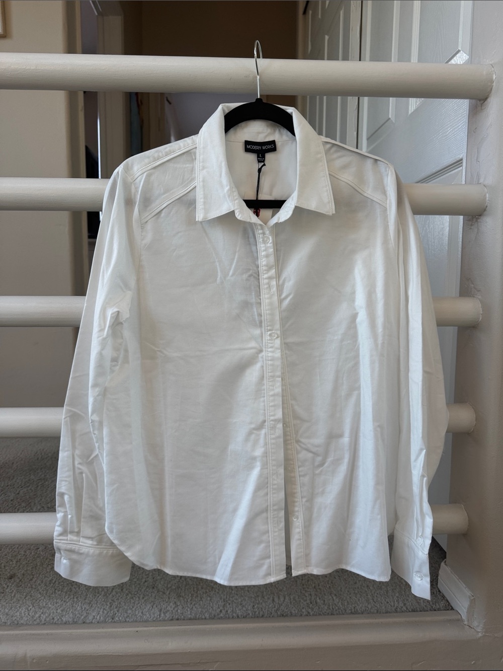 White Classic Button-Down Shirt